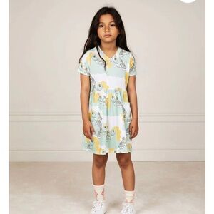 Mini Rodini Kids Dress in Blue and Yellow